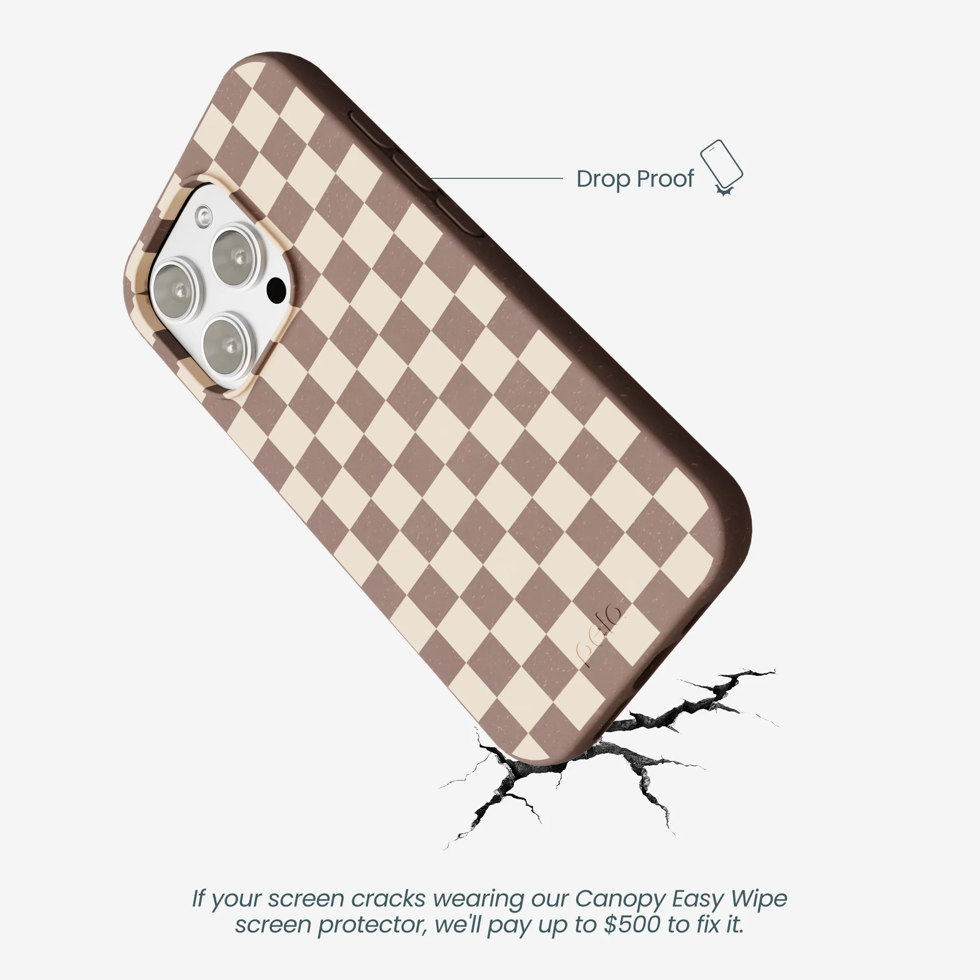 Chocolate Brown Latte Check iPhone 16 Pro Max Case - Image 5
