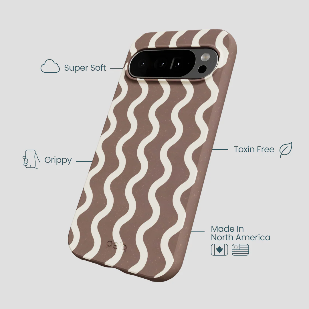 Chocolate Brown Latte Waves Google Pixel 10 Pro XL Case - Image 4