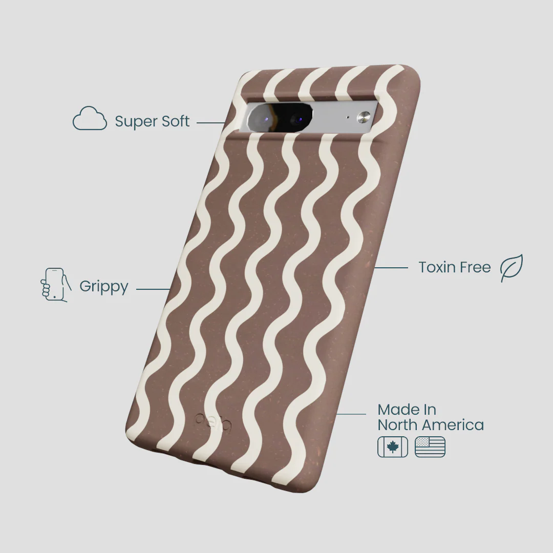 Chocolate Brown Latte Waves Google Pixel 7a Case - Image 4
