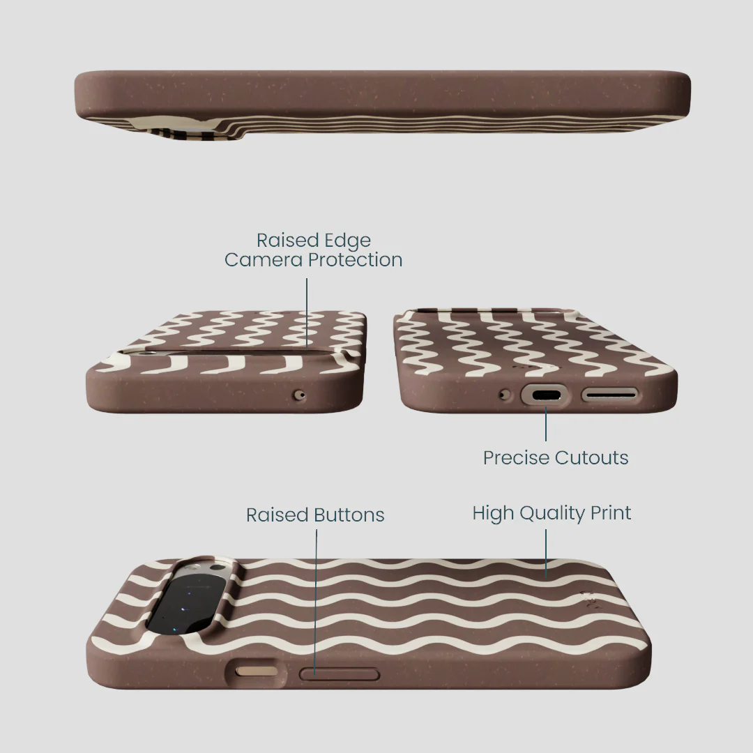 Chocolate Brown Latte Waves Google Pixel 9 Pro XL Case - Image 3