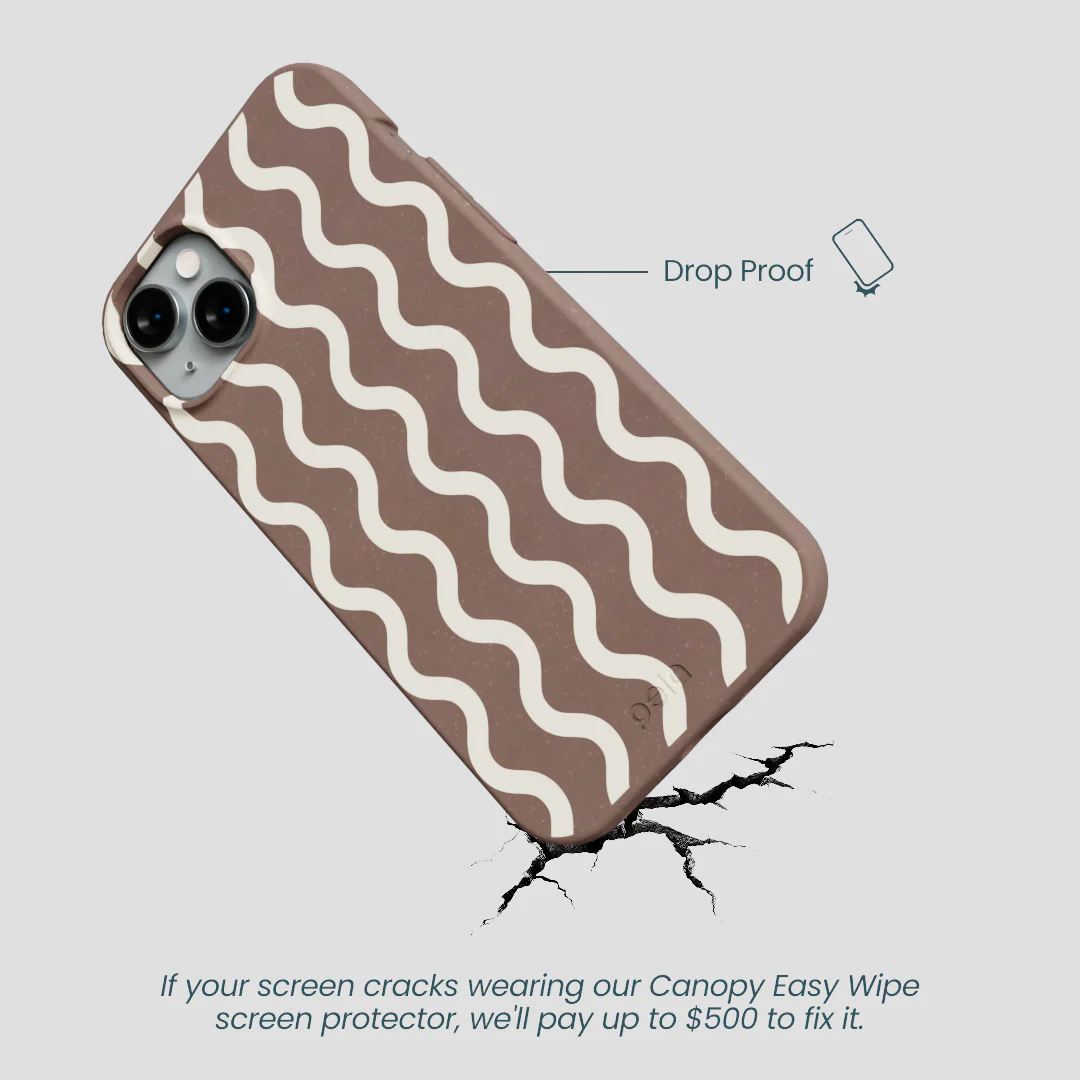 Chocolate Brown Latte Waves iPhone 14 Plus Case - Image 5
