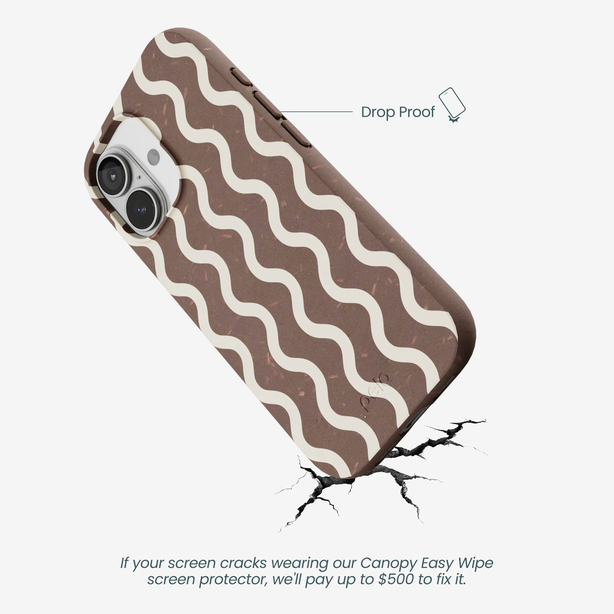 Chocolate Brown Latte Waves iPhone 17 Case - Image 5