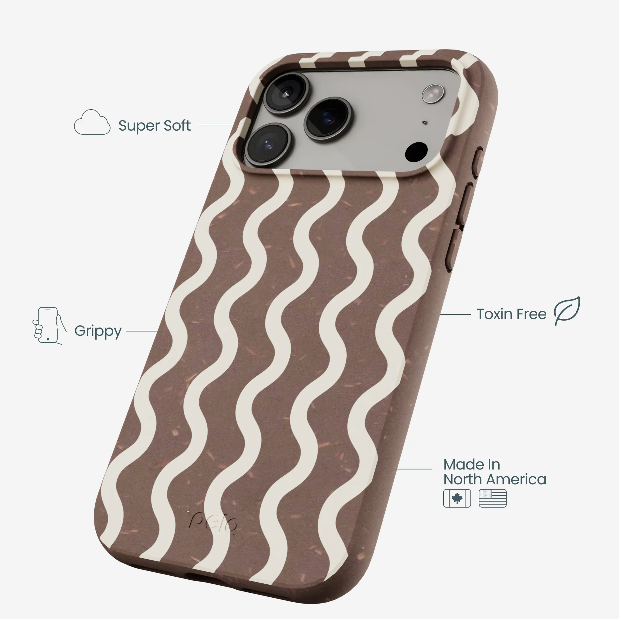 Chocolate Brown Latte Waves iPhone 17 Pro Max Case - Image 4