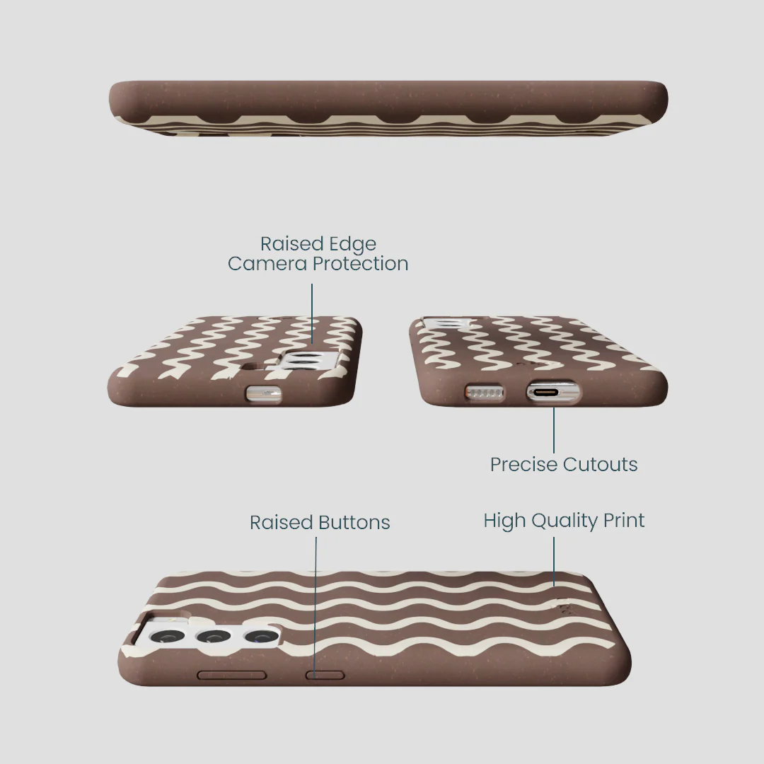 Chocolate Brown Latte Waves Samsung Galaxy S22 Case - Image 3