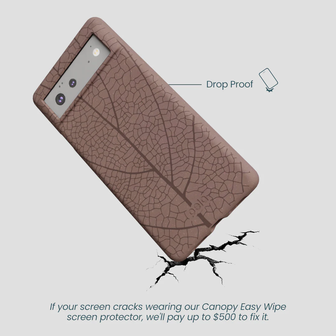Chocolate Brown Leaf Veins Google Pixel 6 Case - Image 5