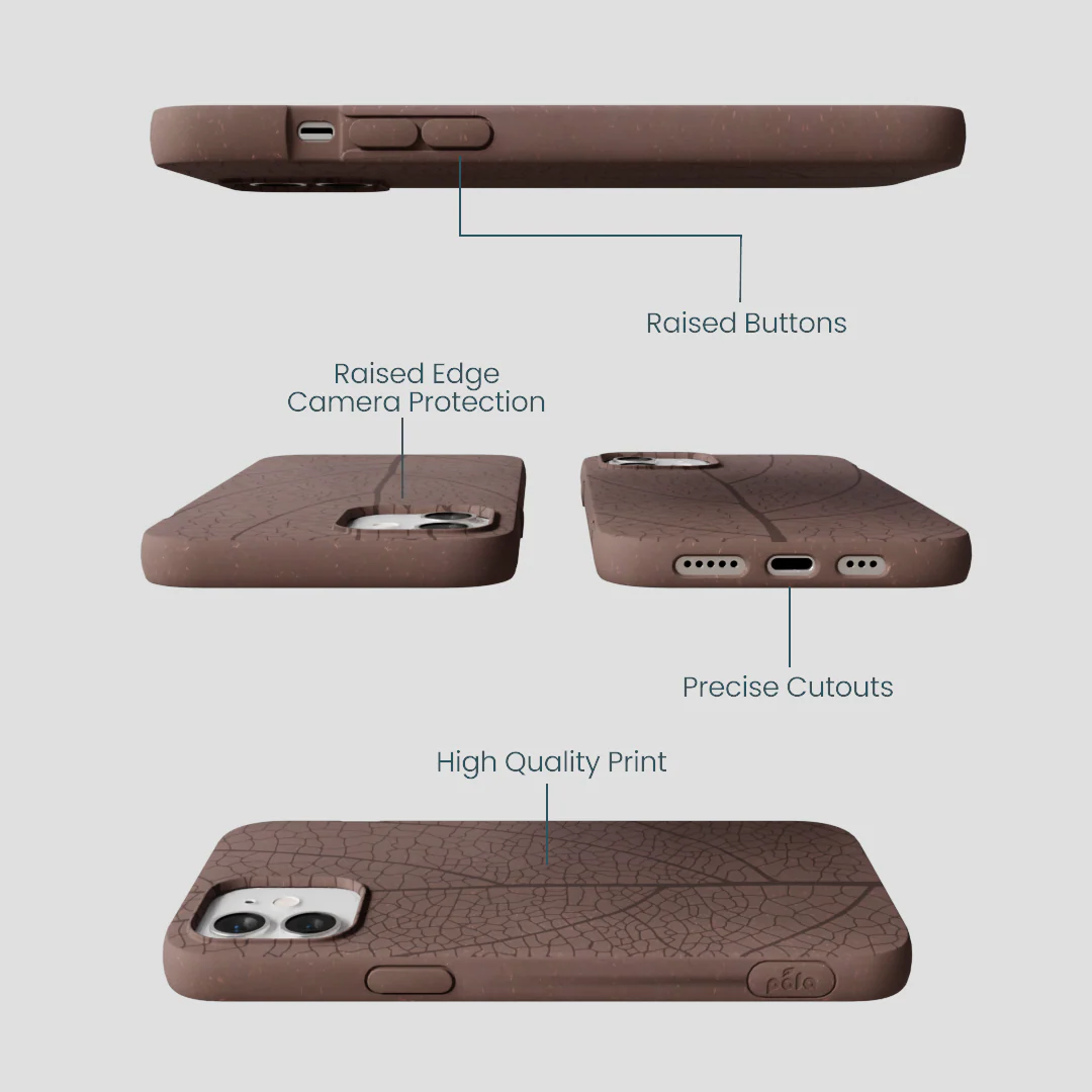 Chocolate Brown Leaf Veins iPhone 12/ iPhone 12 Pro Case - Image 3