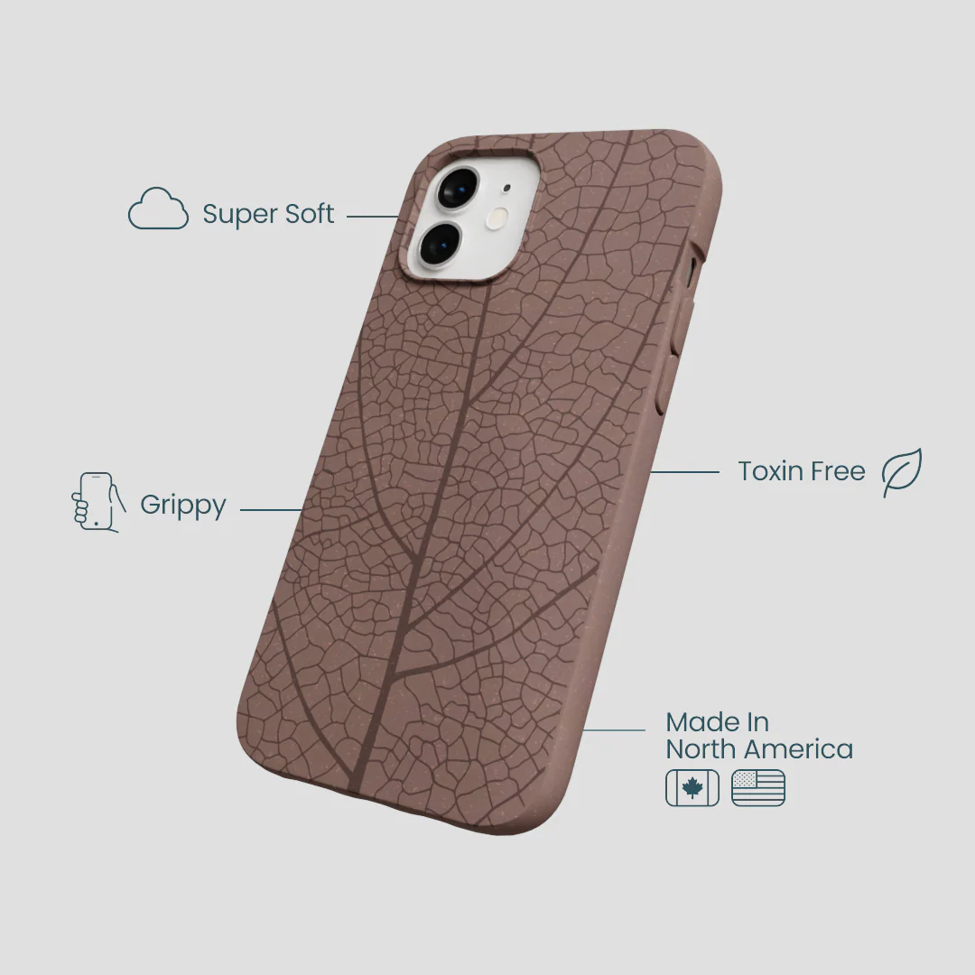 Chocolate Brown Leaf Veins iPhone 12/ iPhone 12 Pro Case - Image 4