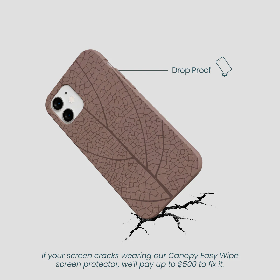 Chocolate Brown Leaf Veins iPhone 12 Mini Case - Image 5