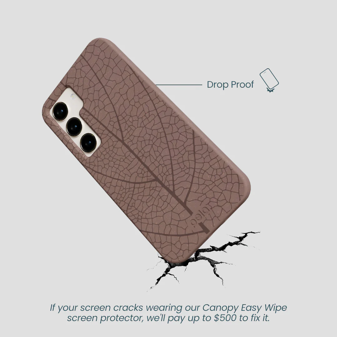 Chocolate Brown Leaf Veins Samsung Galaxy S24 Case - Image 5