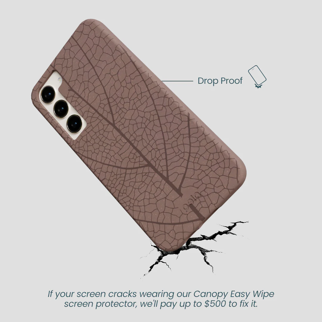 Chocolate Brown Leaf Veins Samsung Galaxy S24+(Plus) Case - Image 5