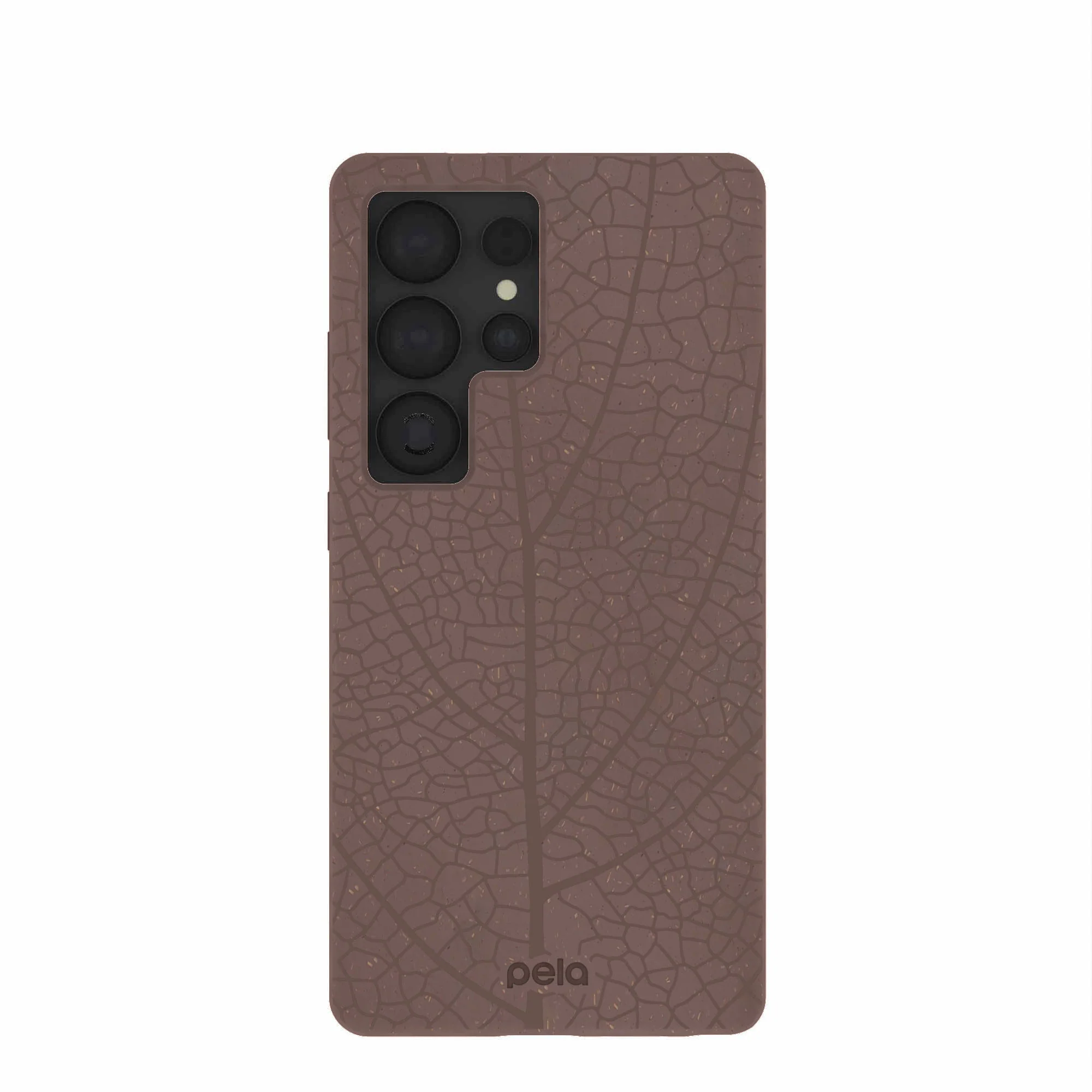 Chocolate Brown Leaf Veins Samsung Galaxy S25 Ultra Case