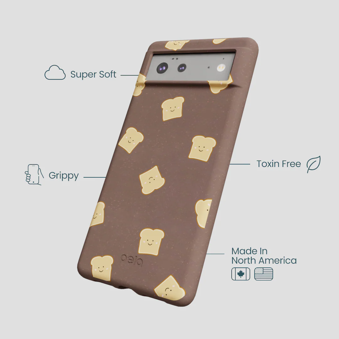 Chocolate Brown Mini Toast Google Pixel 6a Case - Image 4