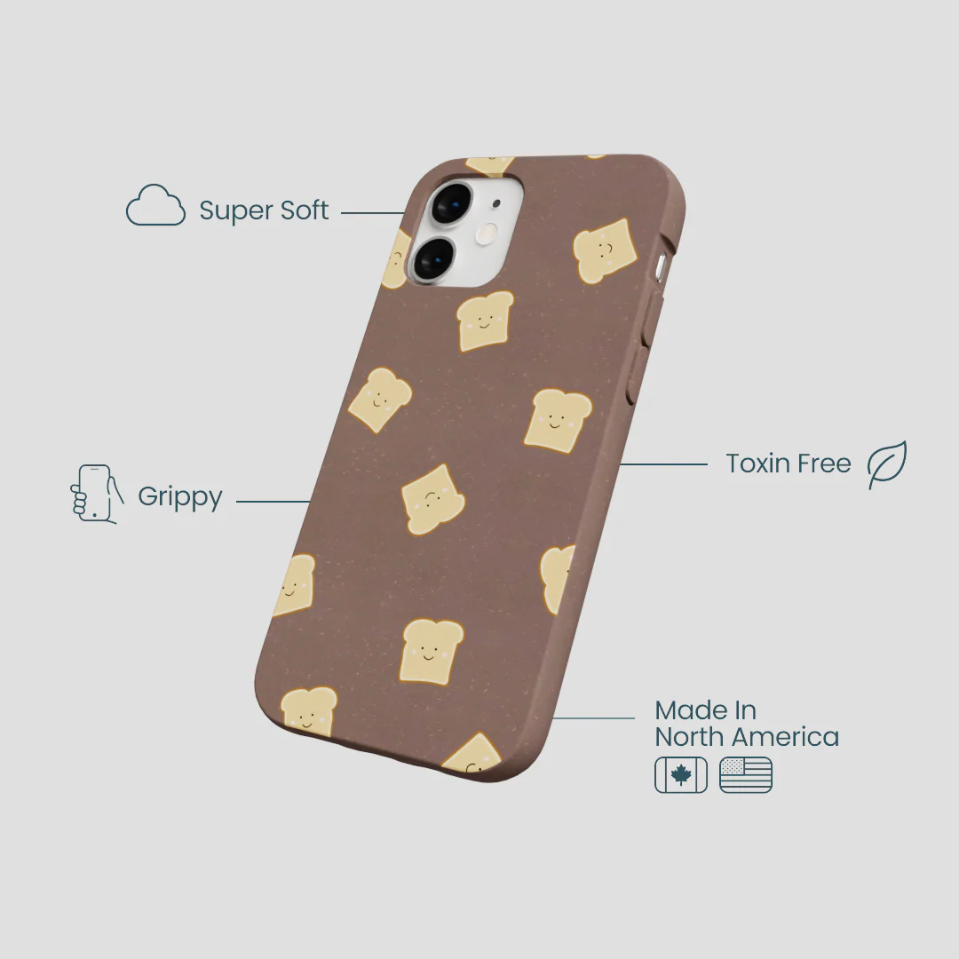 Chocolate Brown Mini Toast iPhone 12 Mini Case - Image 4