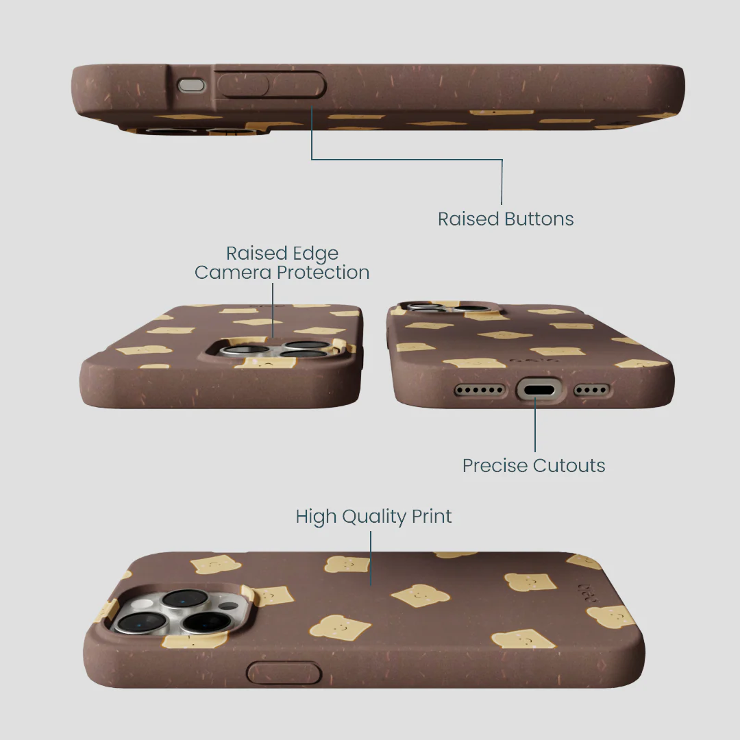 Chocolate Brown Mini Toast iPhone 14 Pro Max Case - Image 3