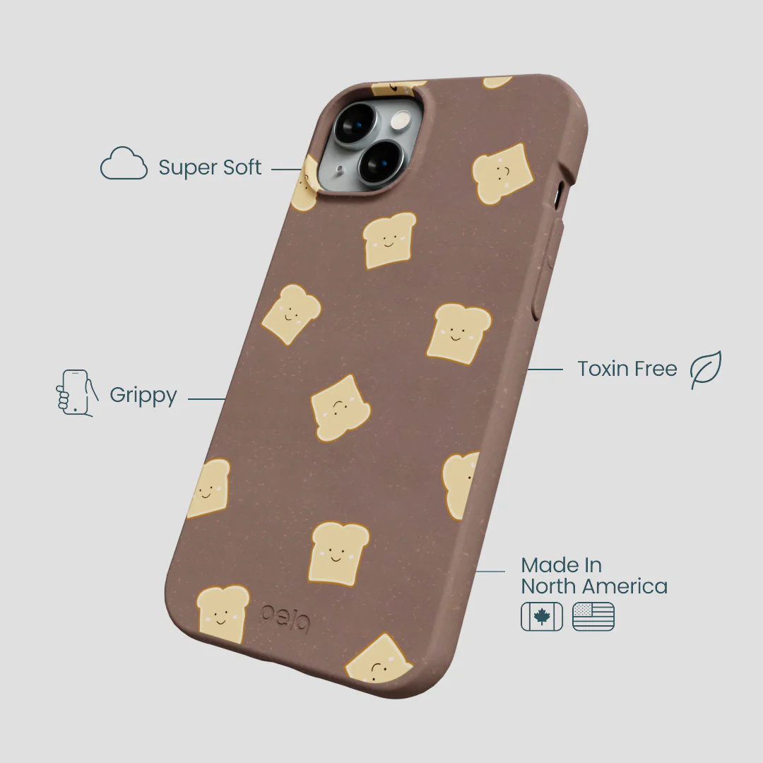 Chocolate Brown Mini Toast iPhone 15 Plus Case - Image 4