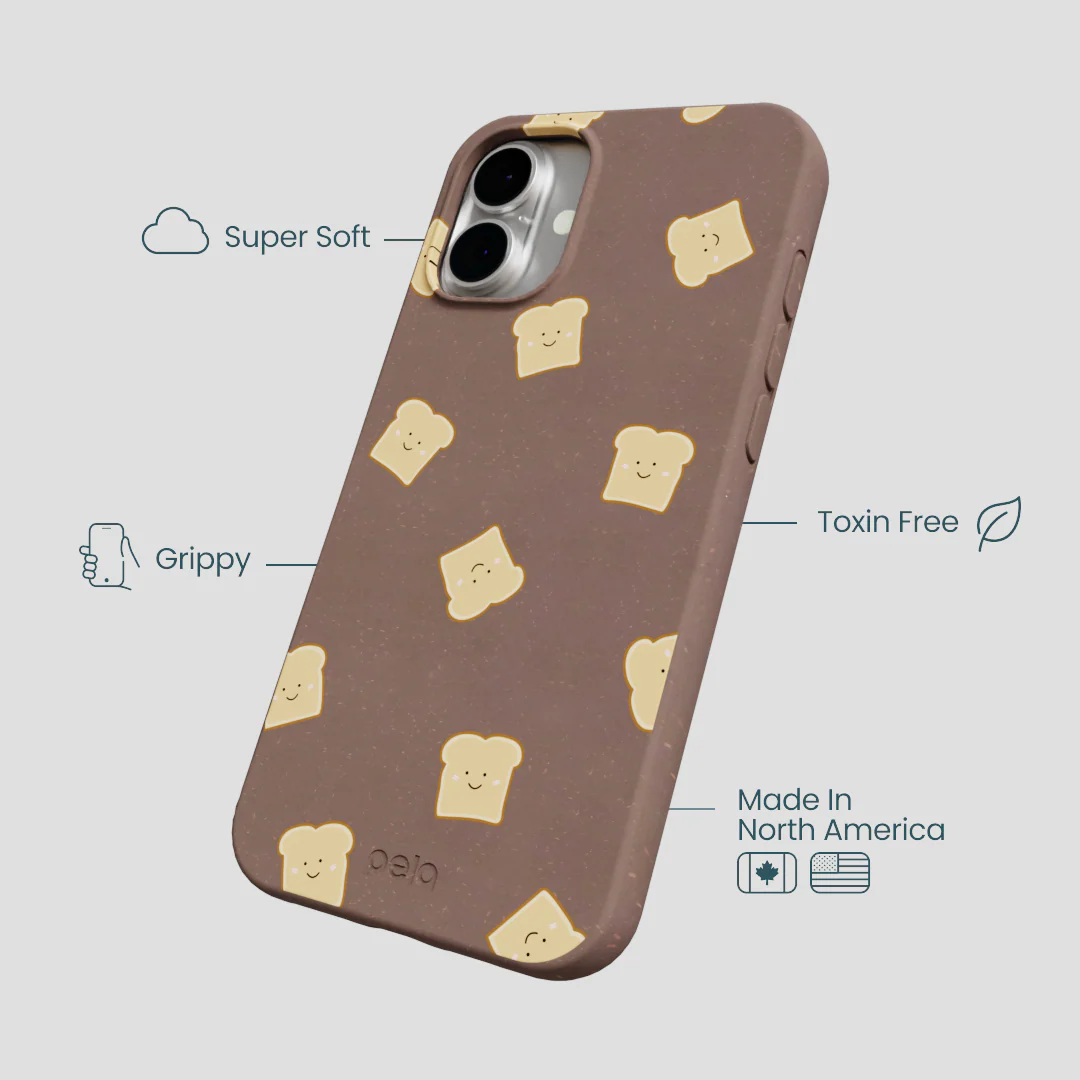Chocolate Brown Mini Toast iPhone 16 Plus Case - Image 4