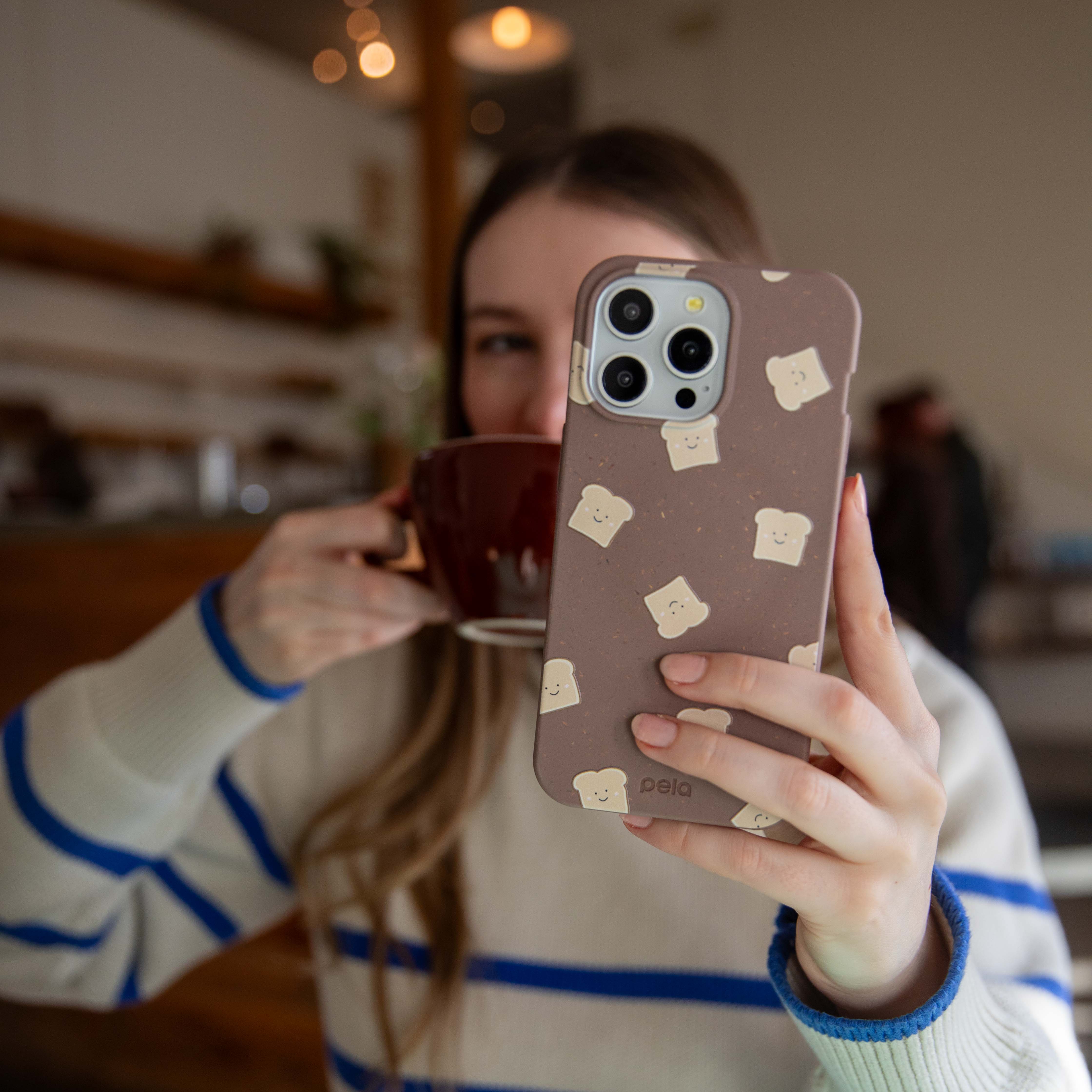 Chocolate Brown Mini Toast Google Pixel 9a Case - Image 2