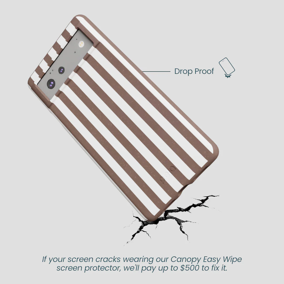 Chocolate Brown Mocha Stripes Google Pixel 6a Case - Image 5