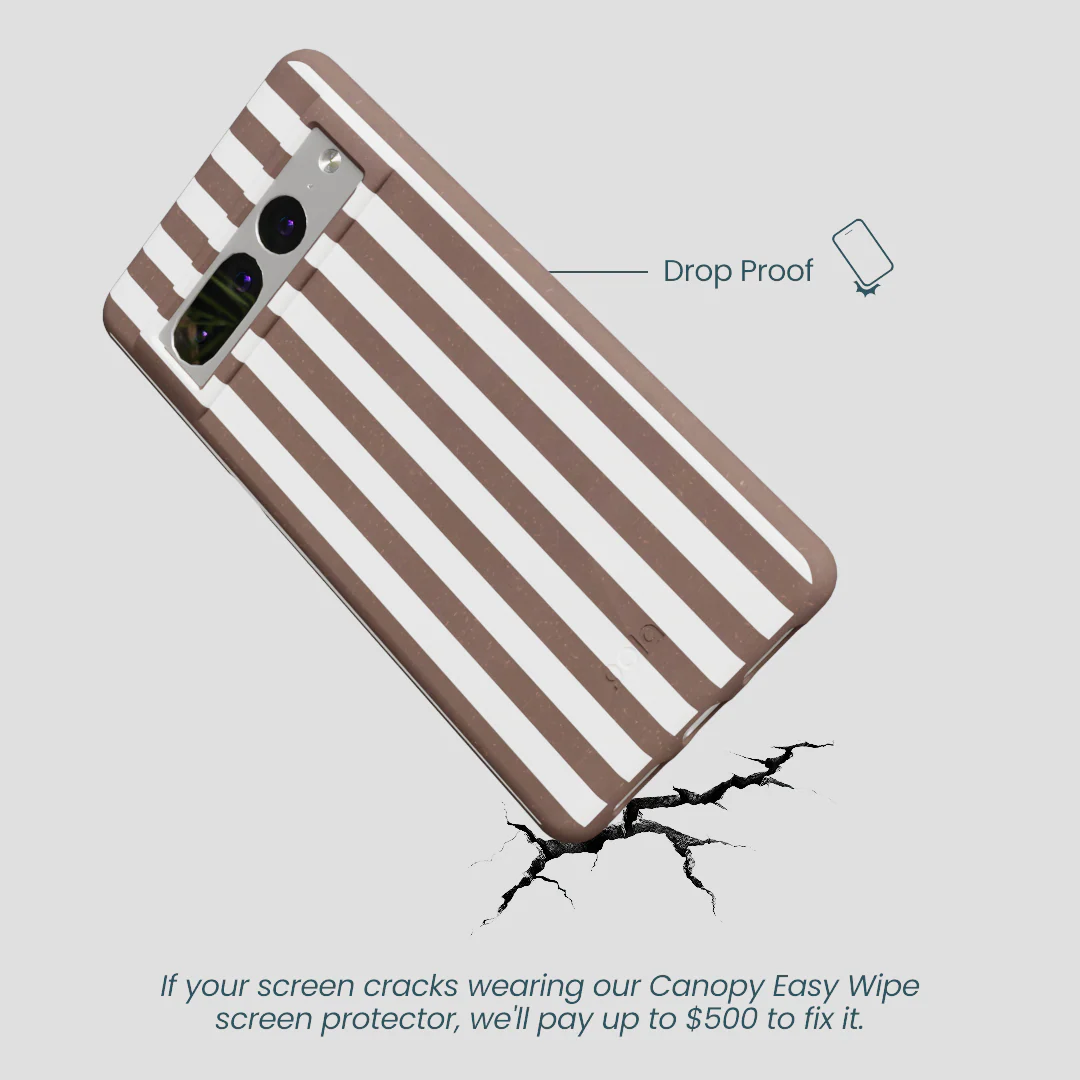 Chocolate Brown Mocha Stripes Google Pixel 7 Pro Case - Image 5