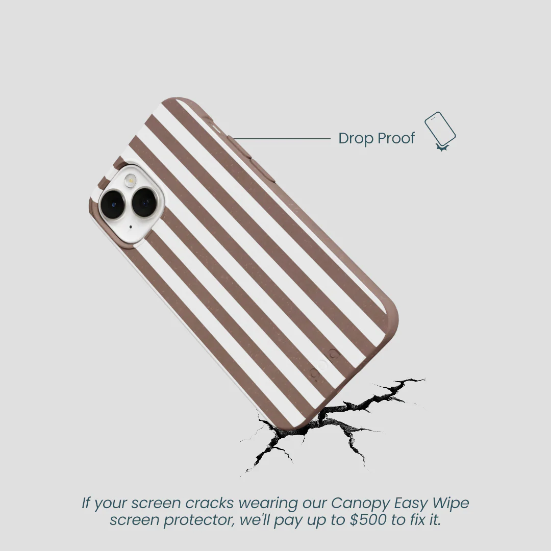 Chocolate Brown Mocha Stripes iPhone 13 Mini Case - Image 5