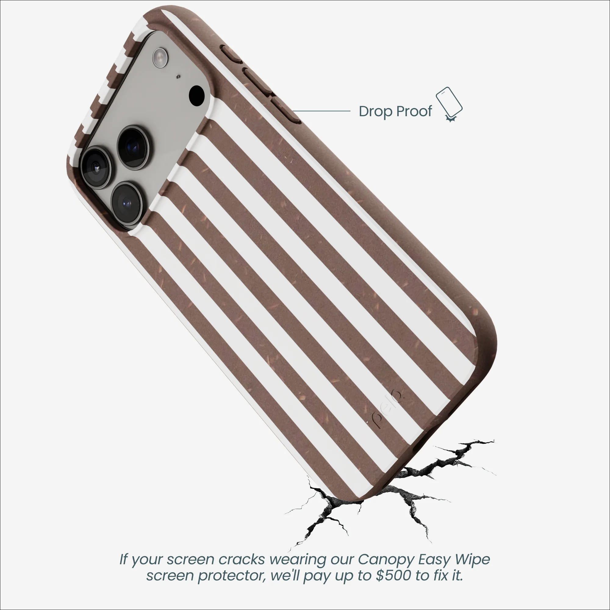Chocolate Brown Mocha Stripes iPhone 17 Pro Max Case - Image 5
