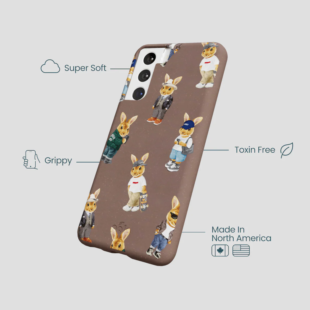 Chocolate Brown Rabbit Friends Samsung Galaxy S21 Case - Image 4