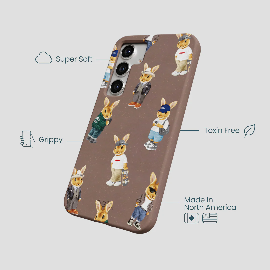 Chocolate Brown Rabbit Friends Samsung Galaxy S25 Case - Image 4