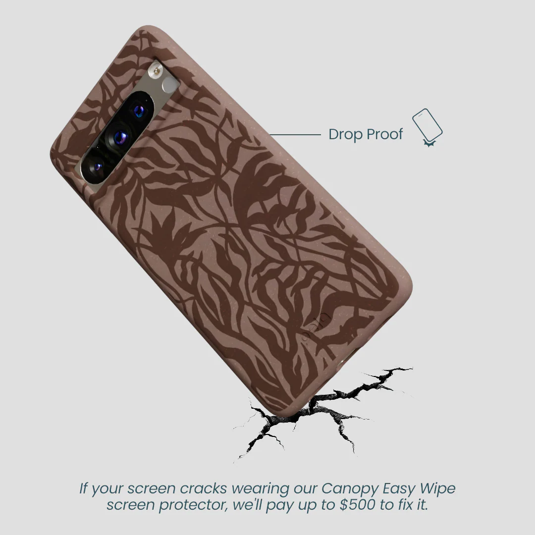 Chocolate Brown Rustic Leaves Google Pixel 8 Pro Case - Image 5