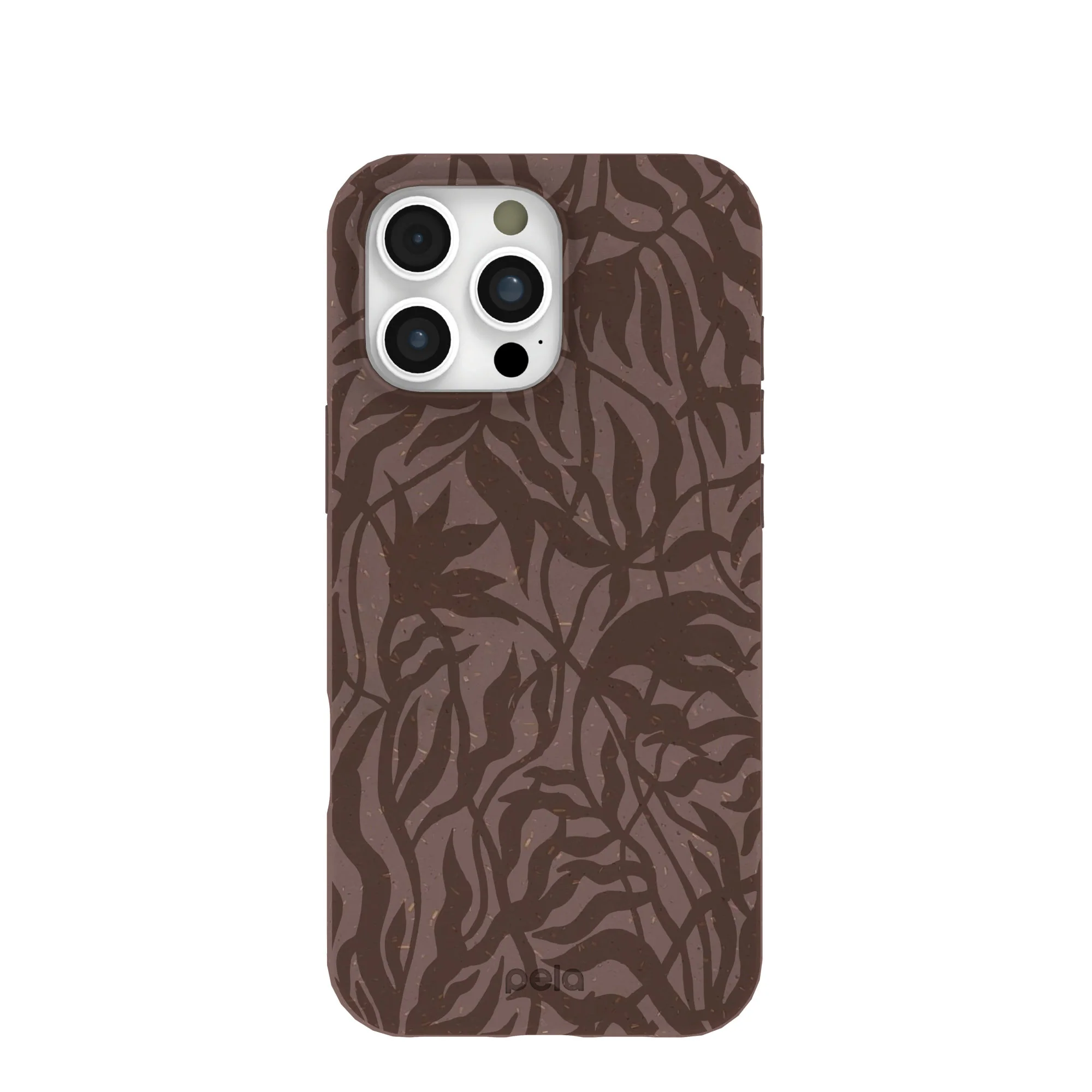 Chocolate Brown Rustic Leaves iPhone 16 Pro Max Case