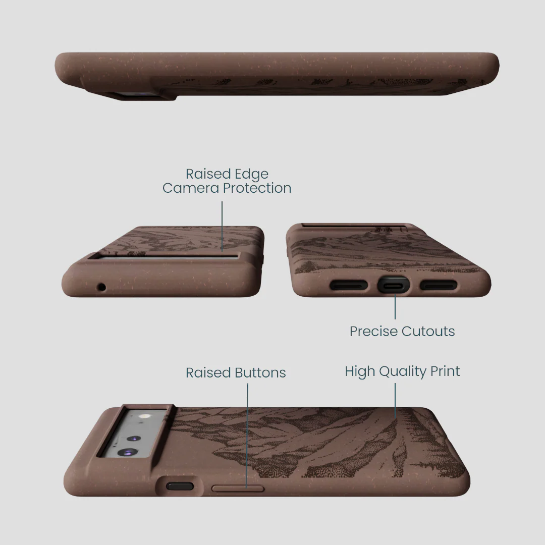 Chocolate Brown Silent Summit Google Pixel 6a Case - Image 3
