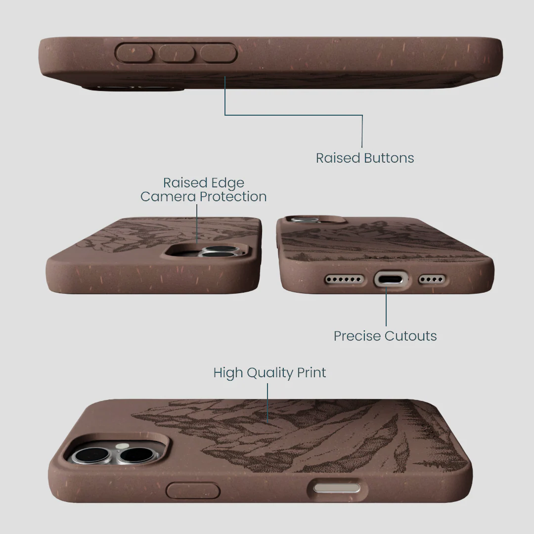 Chocolate Brown Silent Summit iPhone 16 Plus Case - Image 3
