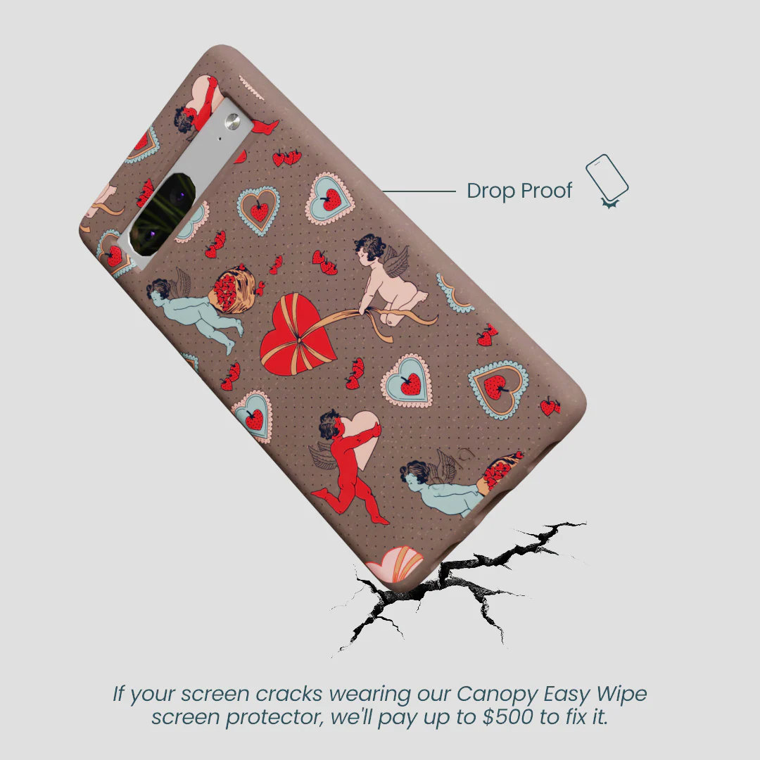 Chocolate Brown Strawberry Cupid Google Pixel 7 Case - Image 5