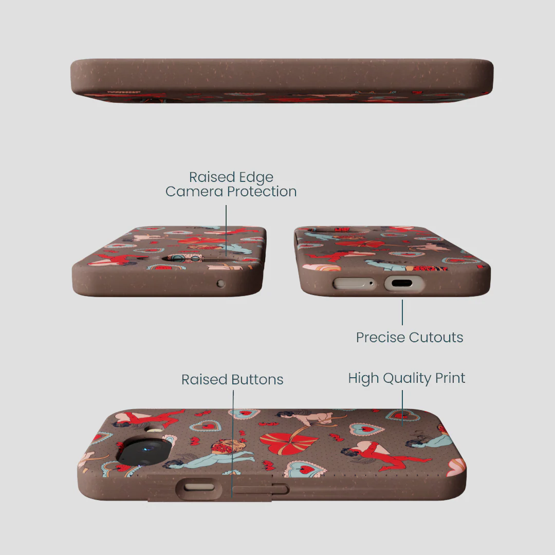Chocolate Brown Strawberry Cupid Google Pixel 9a Case - Image 3