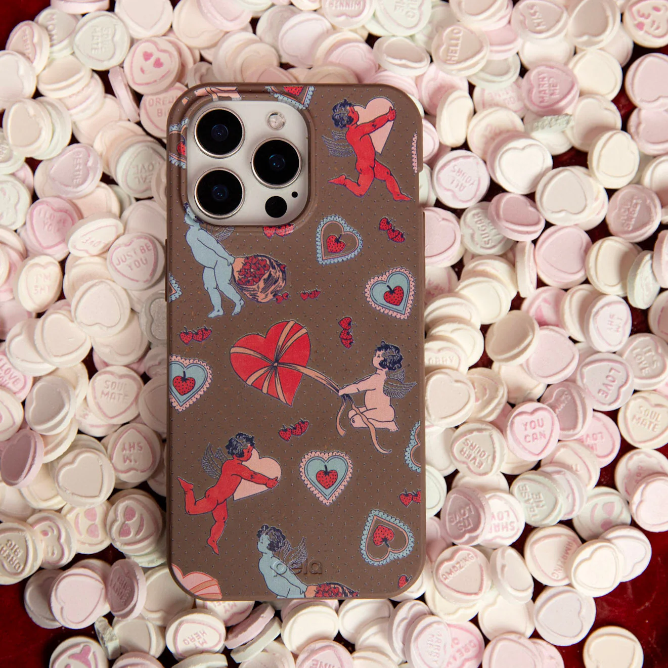 Chocolate Brown Strawberry Cupid iPhone 13 Case - Image 2