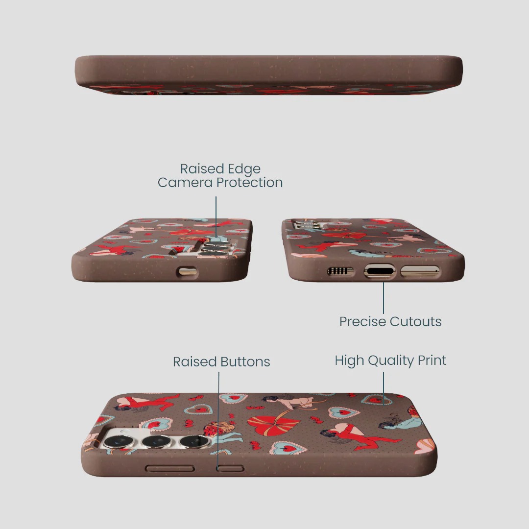 Chocolate Brown Strawberry Cupid Samsung Galaxy S24 Case - Image 3