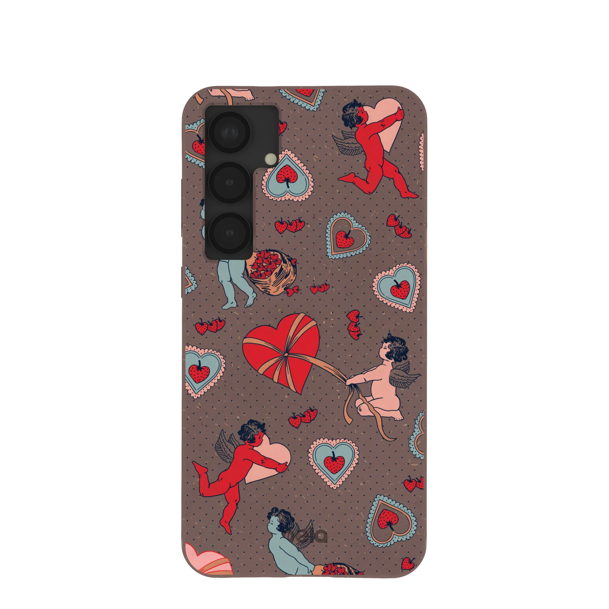 Chocolate Brown Strawberry Cupid Samsung Galaxy S25+(Plus) Case