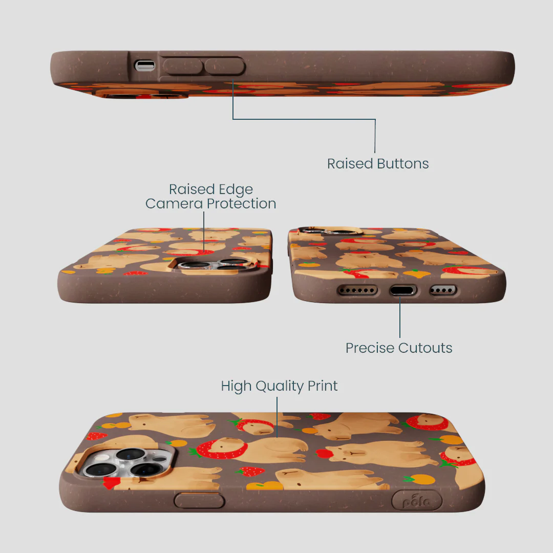 Chocolate Brown Sweet Capybaras iPhone 12 Pro Max Case - Image 3