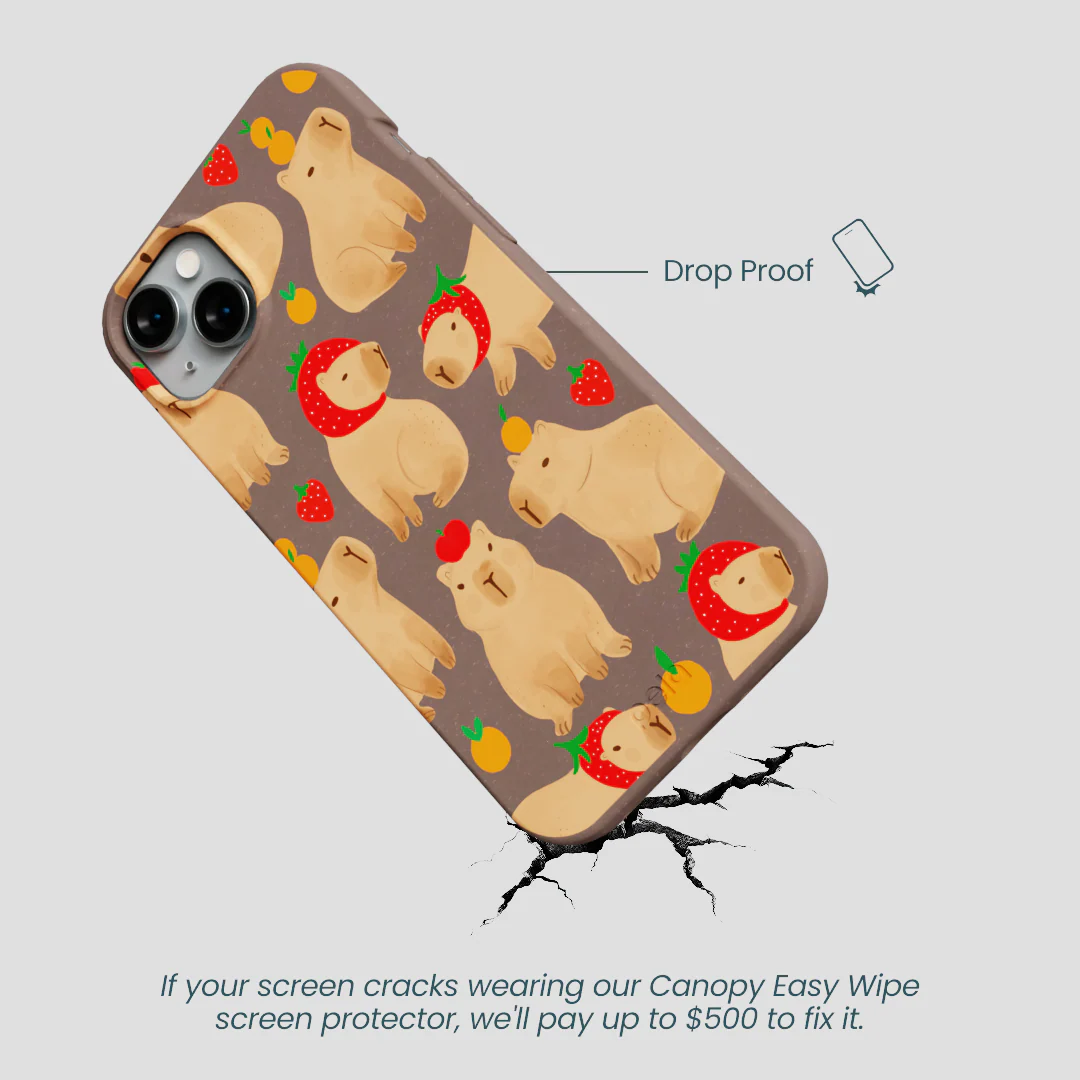 Chocolate Brown Sweet Capybaras iPhone 14 Plus Case - Image 5
