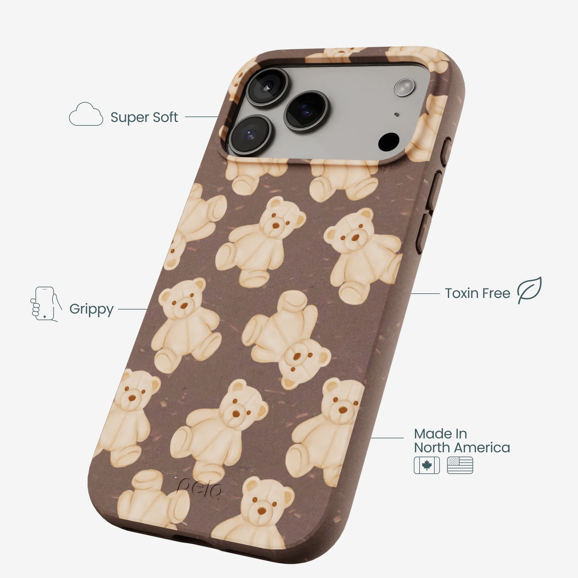 Chocolate Brown Teddy Love iPhone 17 Pro Max Case - Image 4