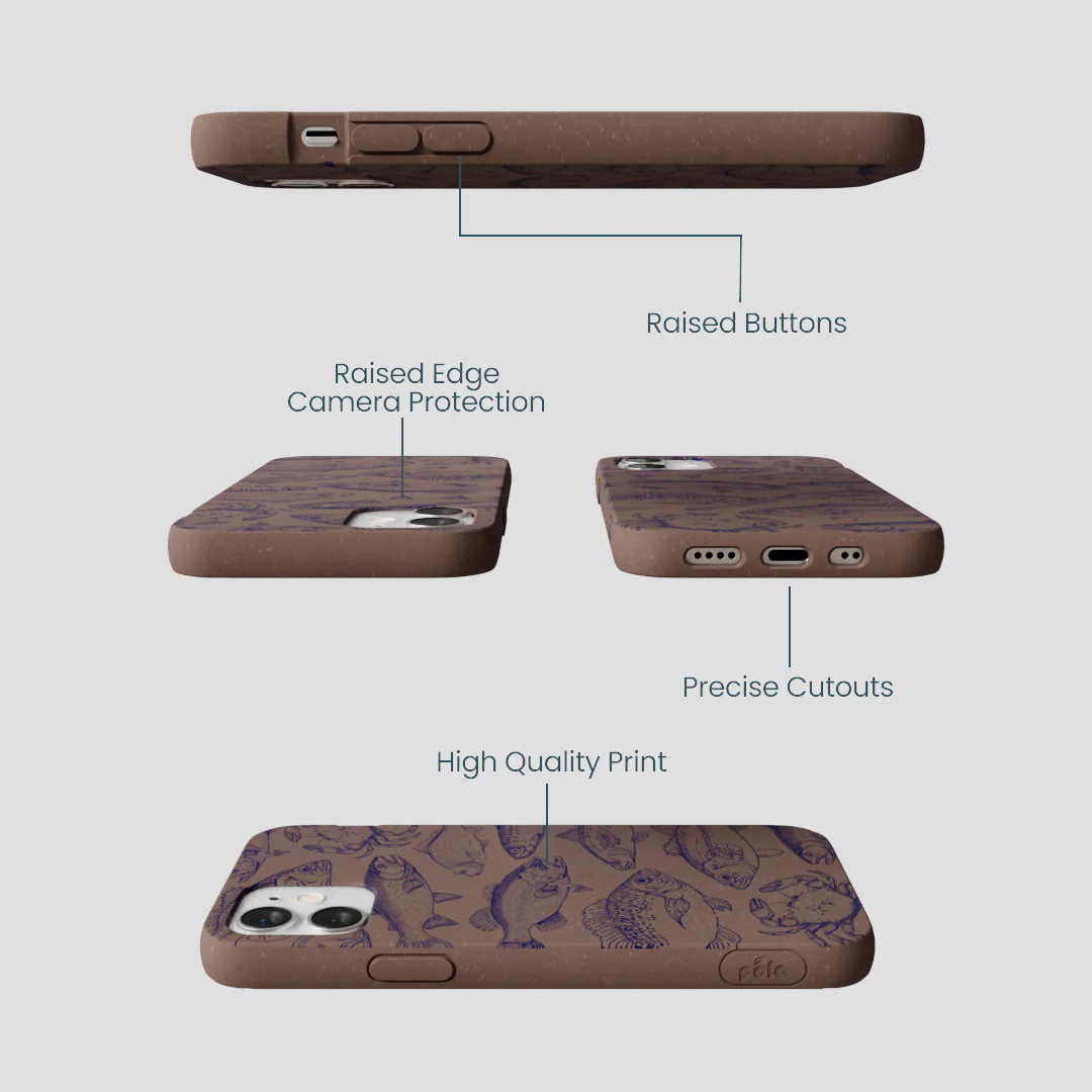 Chocolate Brown Vintage Catch iPhone 12 Mini Case - Image 3