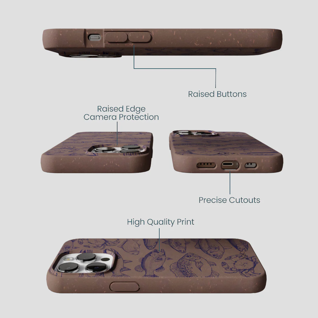 Chocolate Brown Vintage Catch iPhone 13 Pro Case - Image 3
