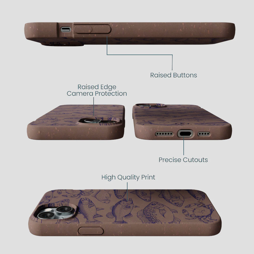 Chocolate Brown Vintage Catch iPhone 14 Plus Case - Image 3