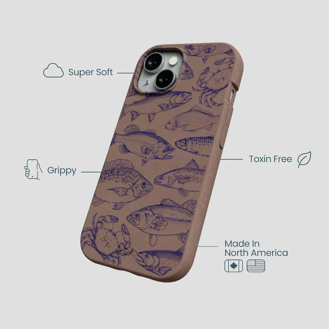 Chocolate Brown Vintage Catch iPhone 15 Case - Image 4