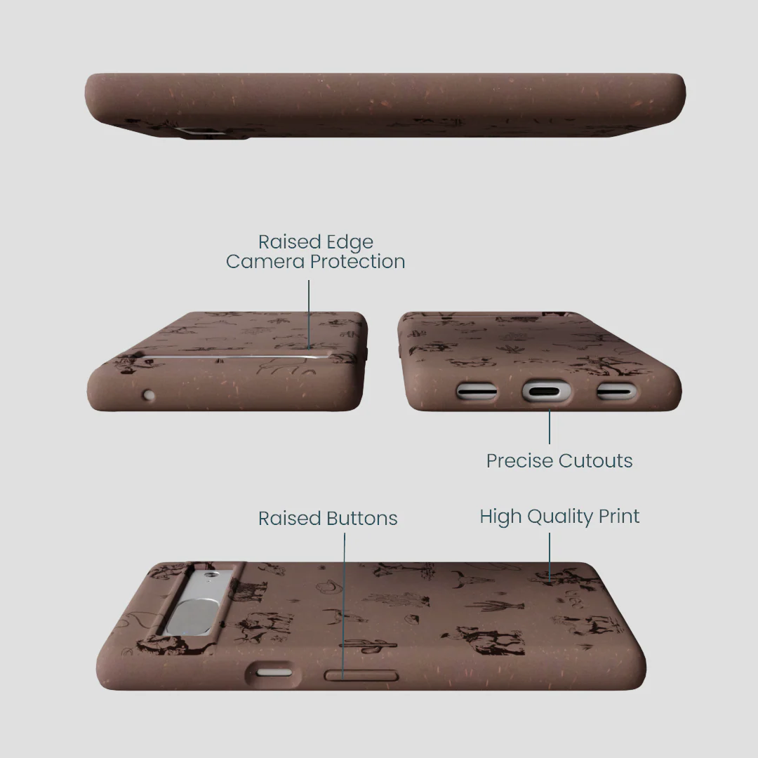 Chocolate Brown Wild Frontier Google Pixel 7a Case - Image 3