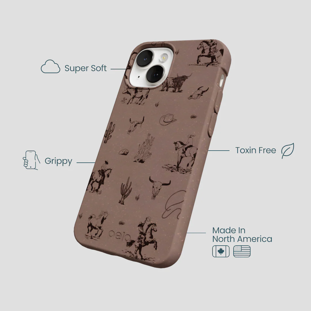 Chocolate Brown Wild Frontier iPhone 13 Case - Image 4