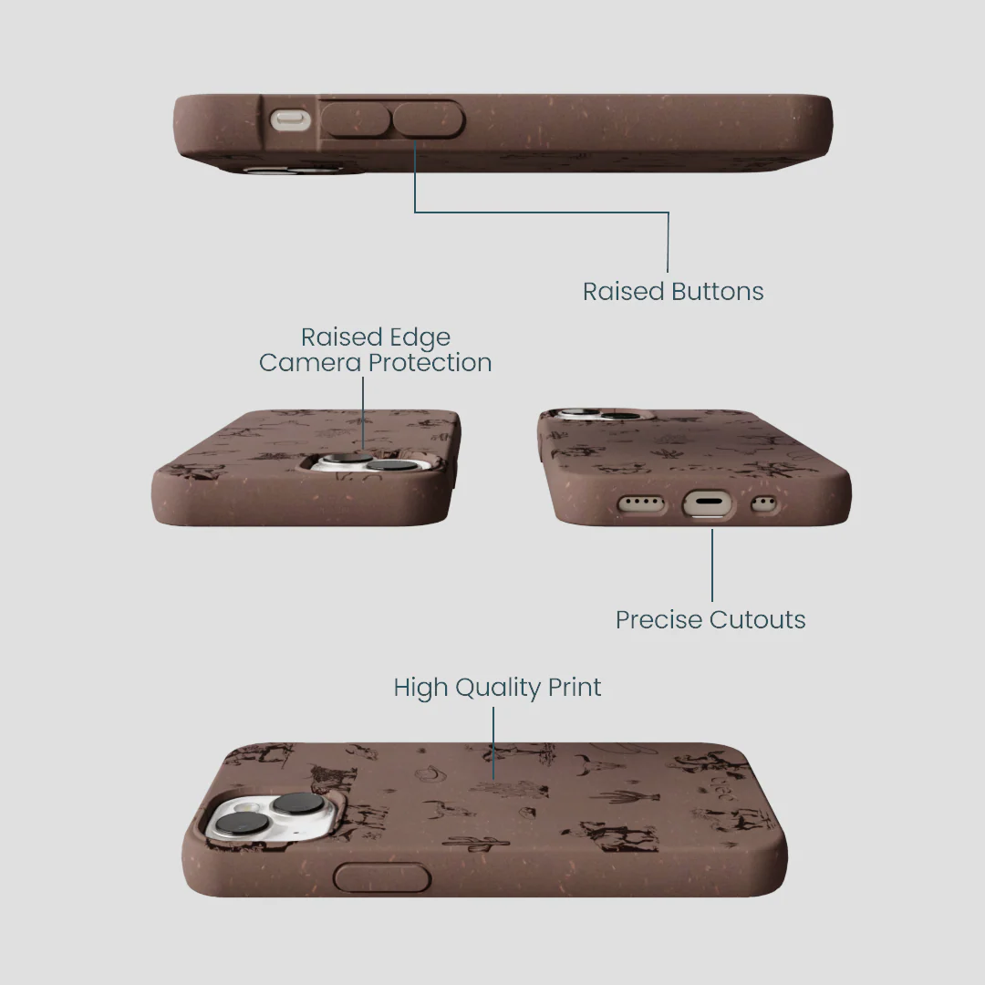 Chocolate Brown Wild Frontier iPhone 13 Mini Case - Image 3