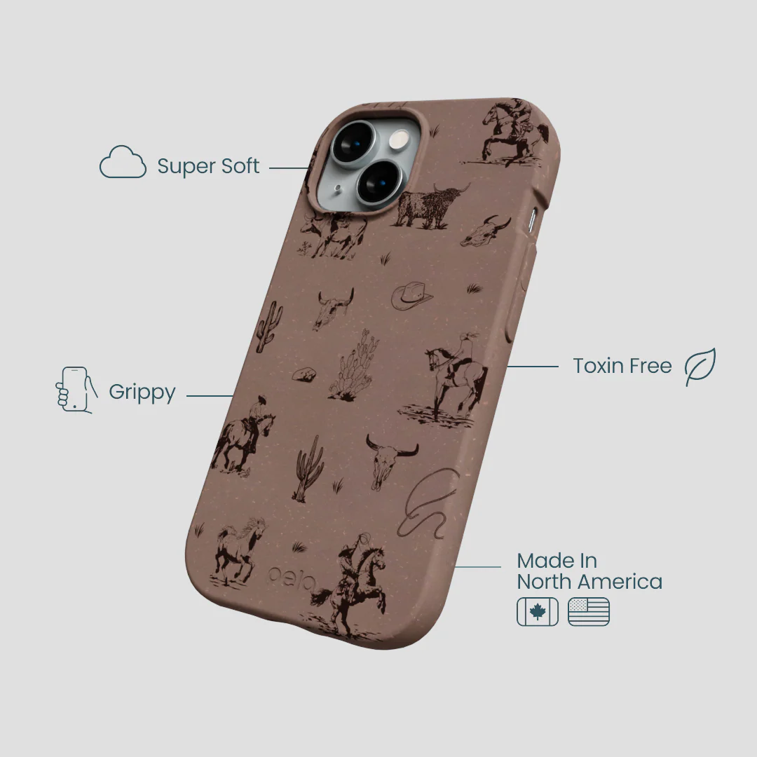 Chocolate Brown Wild Frontier iPhone 14 Case - Image 4