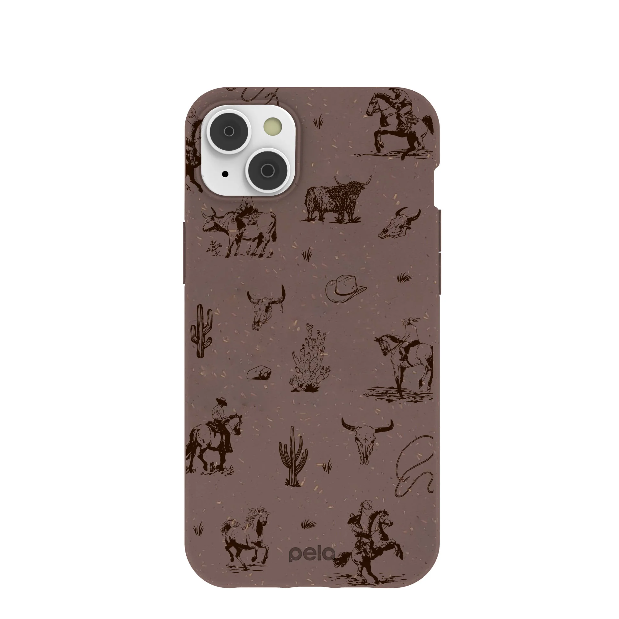 Chocolate Brown Wild Frontier iPhone 14 Plus Case