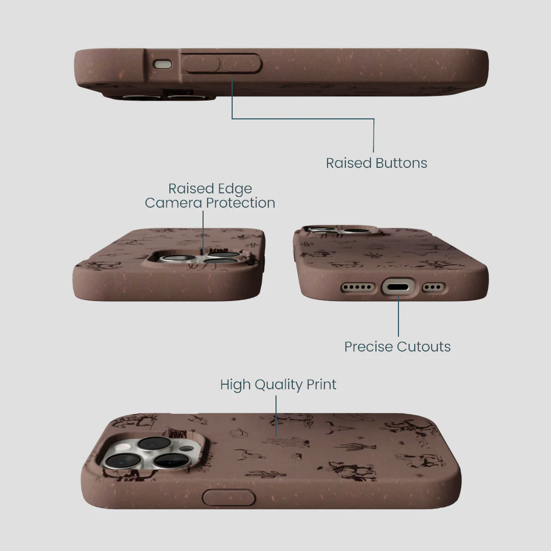 Chocolate Brown Wild Frontier iPhone 15 Pro Case - Image 3