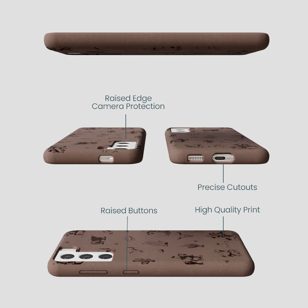 Chocolate Brown Wild Frontier Samsung Galaxy S22 Case - Image 3